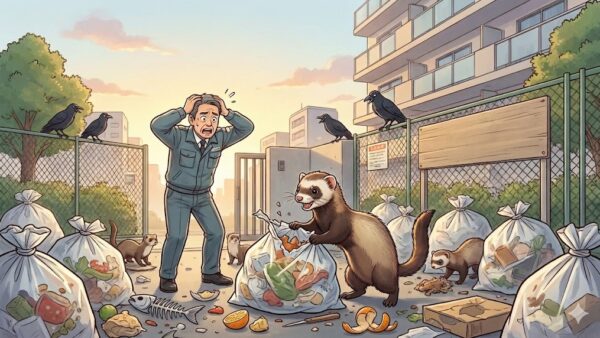 【マンション管理人の困りごと】イタチがゴミ置き場を荒らす被害勃発！害獣が近所に住み着いた時の恐怖と対処法